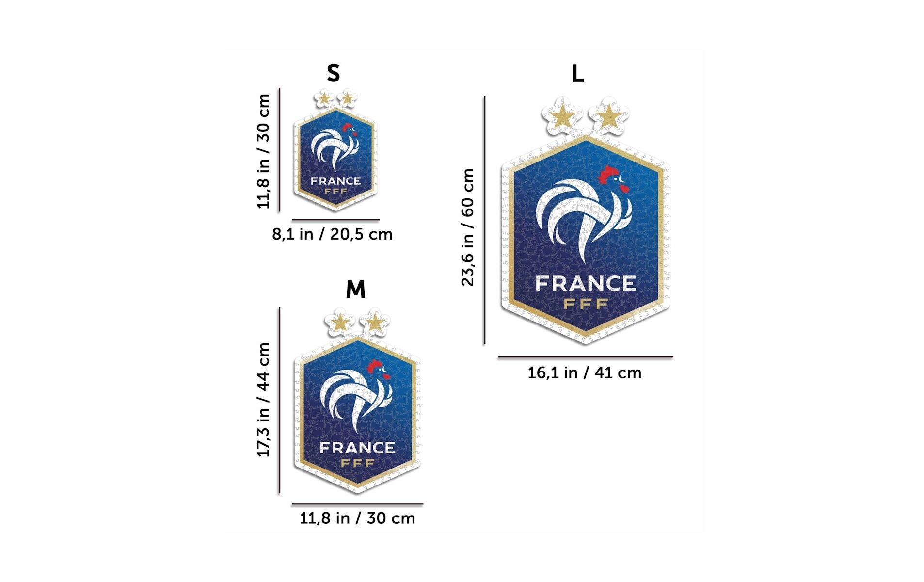 FFF FR Fussball Nationalmannschaft – LogoOffiziell lizenziertes Puzzle, Grösse M