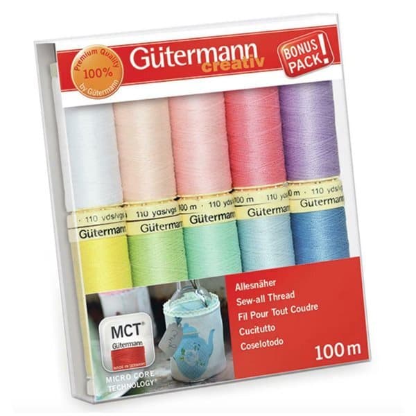 Gütermann Sytrådssæt 10-pak 100 m Pastel Polyester