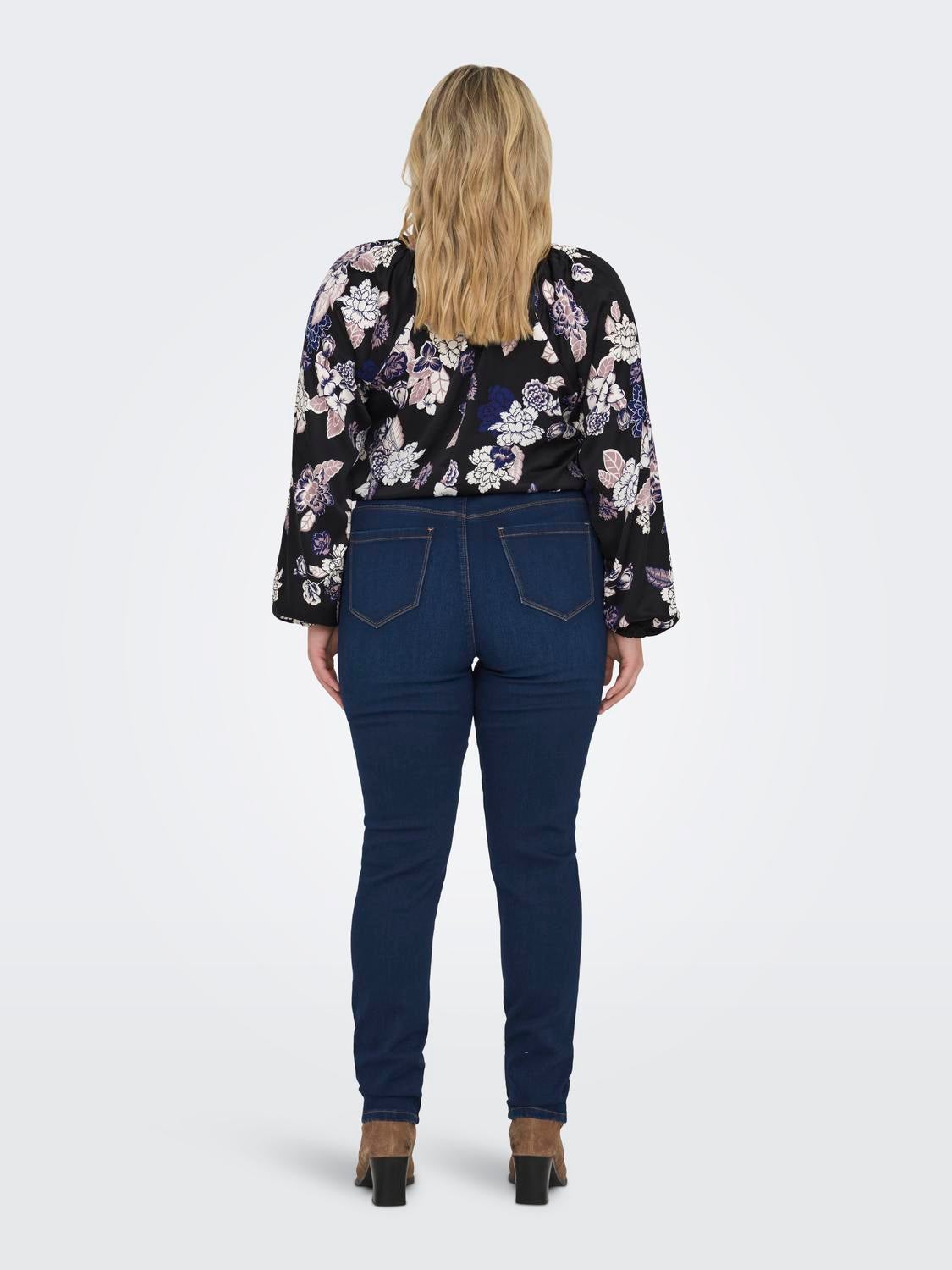CARULTIMATE Mittlere Taille Skinny Fit Jeans Dark Blue Denim