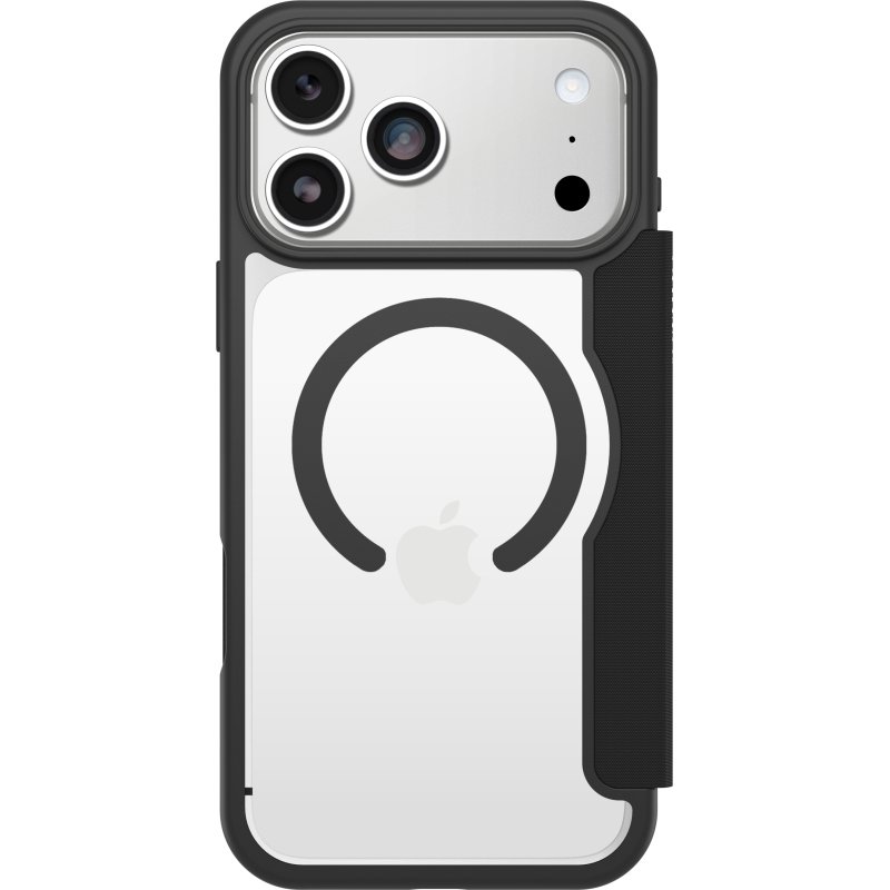 OtterBox React Folio MagSafe Series pour Apple iPhone 17 Pro Max, noir Crystal, transparente/noir