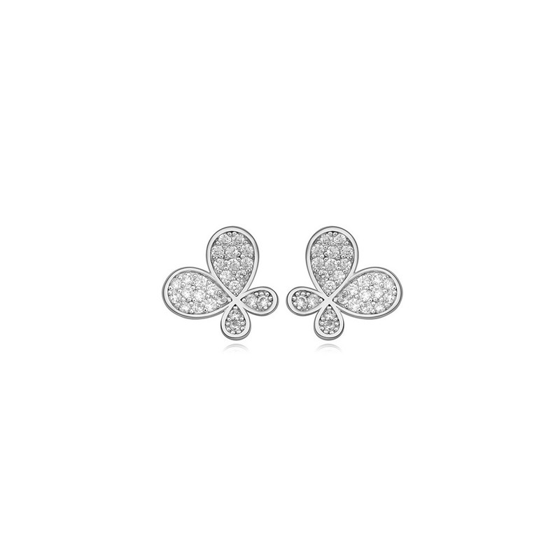 Boucles d'oreilles Plaqué Rhodium et Cubic Zirconia BlancBoucles d'oreilles Papillon Plaqué Rhodium et Cubic Zirconia Blanc