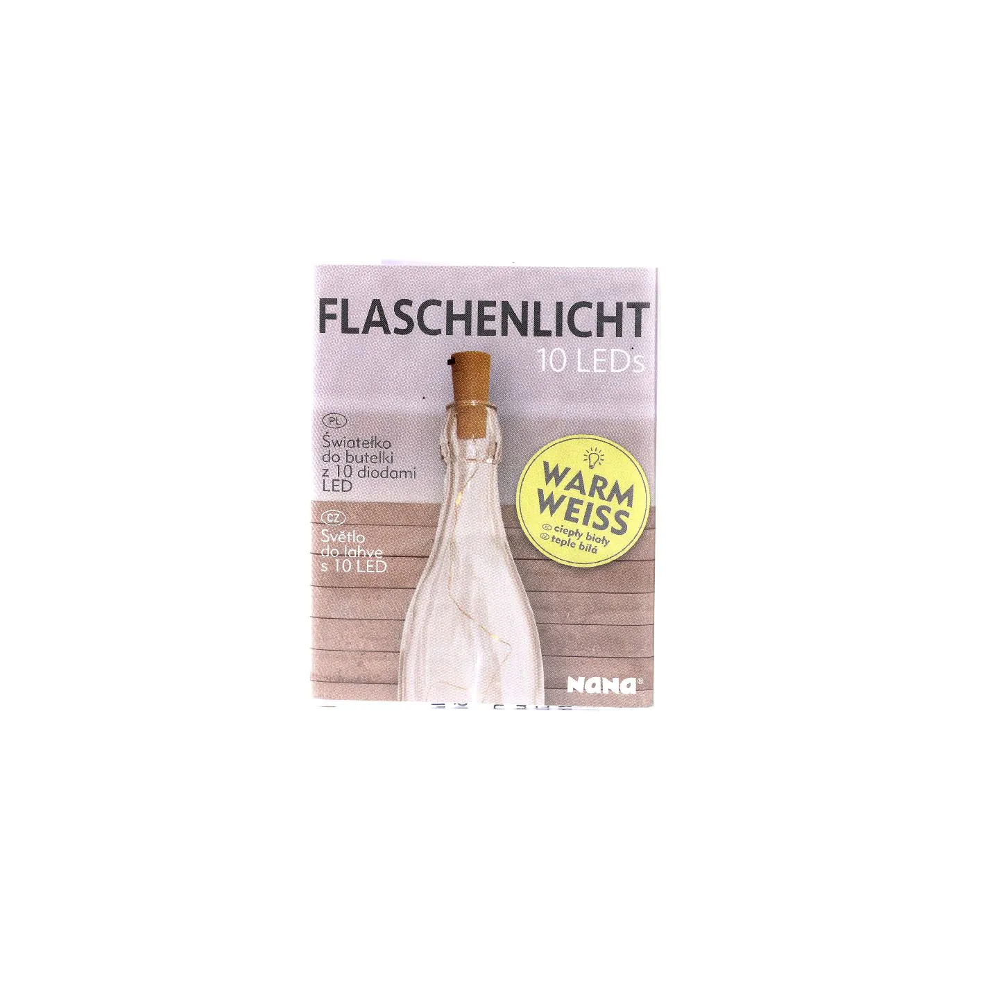 Flaschenlichterkette, warm-weiß, 10 LED's