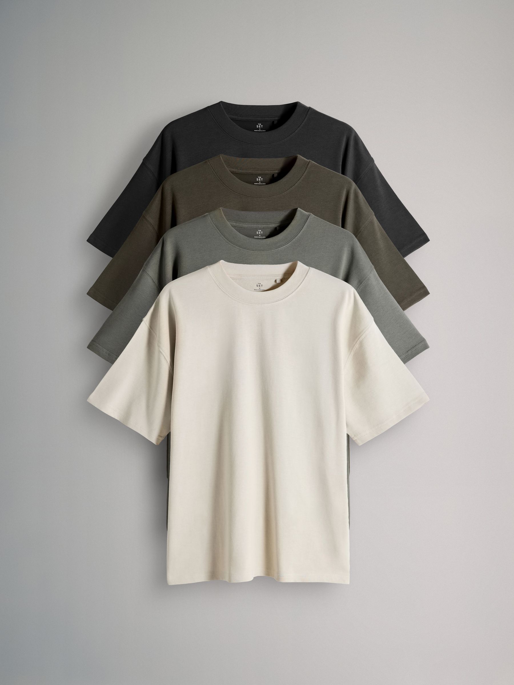 The Set 4 Pack Oversized Short Sleeve Heavyweight Cotton T-Shirts