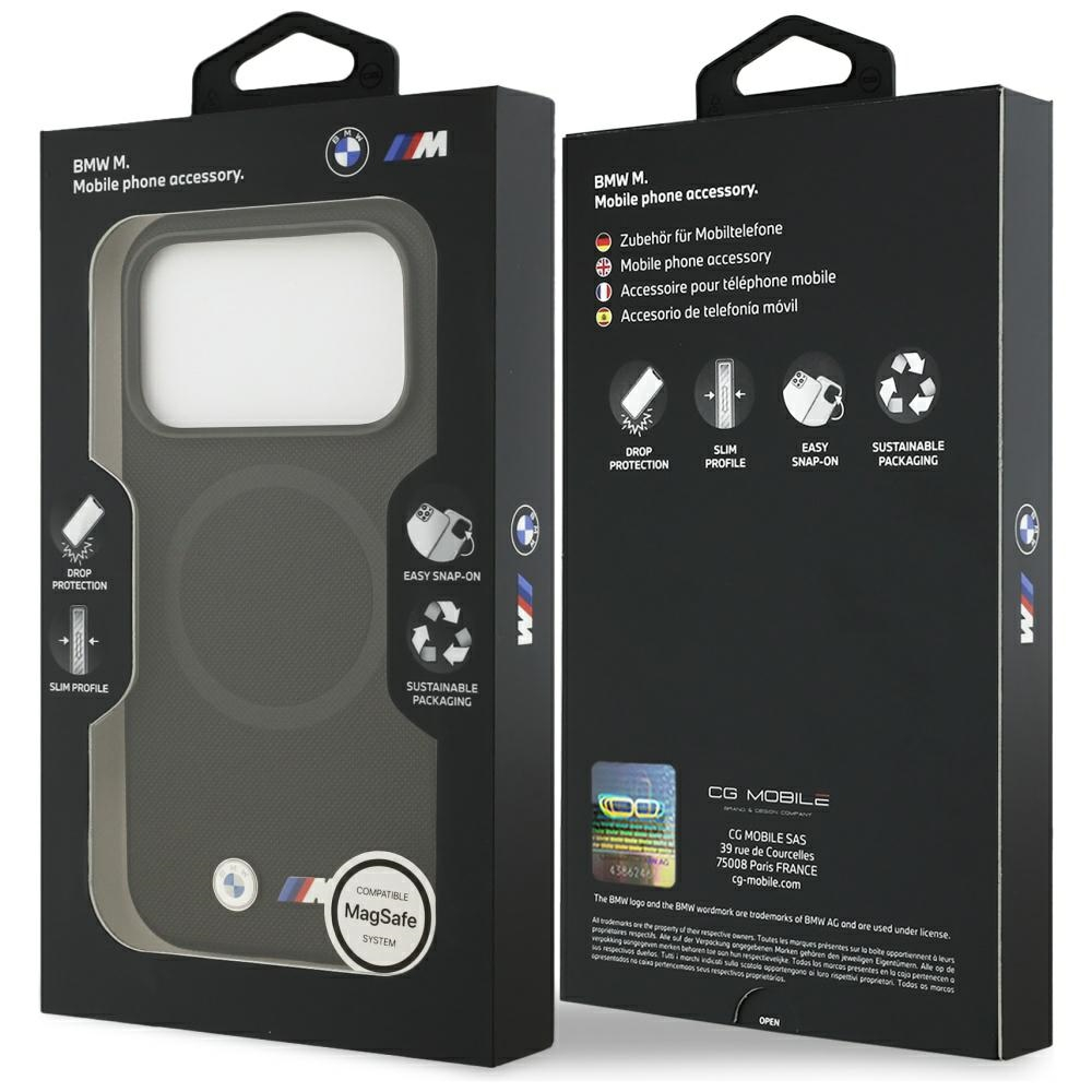 iPhone 17 Pro Max MagSafe Leder Hardcase Hülle FW Metal Logo (BMHMP17X25PFWSMK) - Schwarz