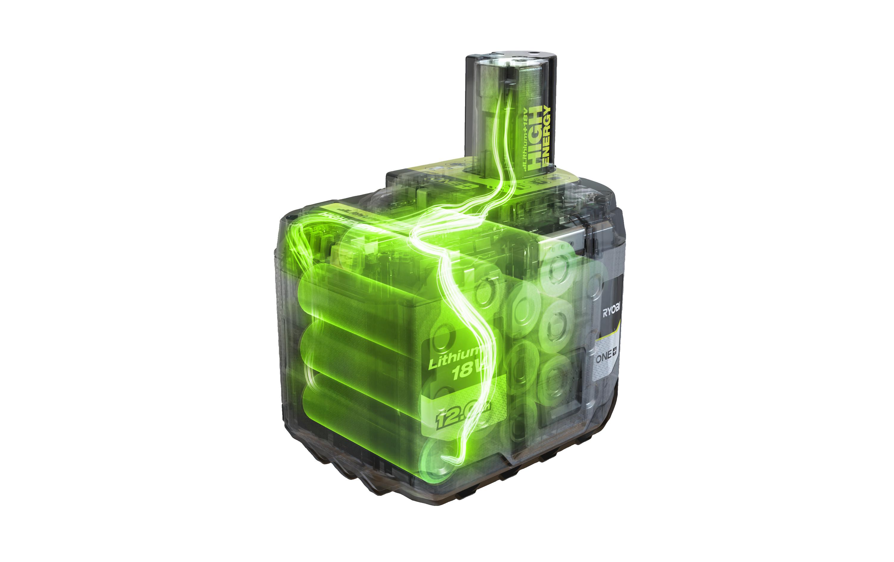Akku RB18120T 18 V 12.0 Ah High Energy<br>Optimierte Lithium-Technologie für hohe Leistung und schnelle Ladezeiten