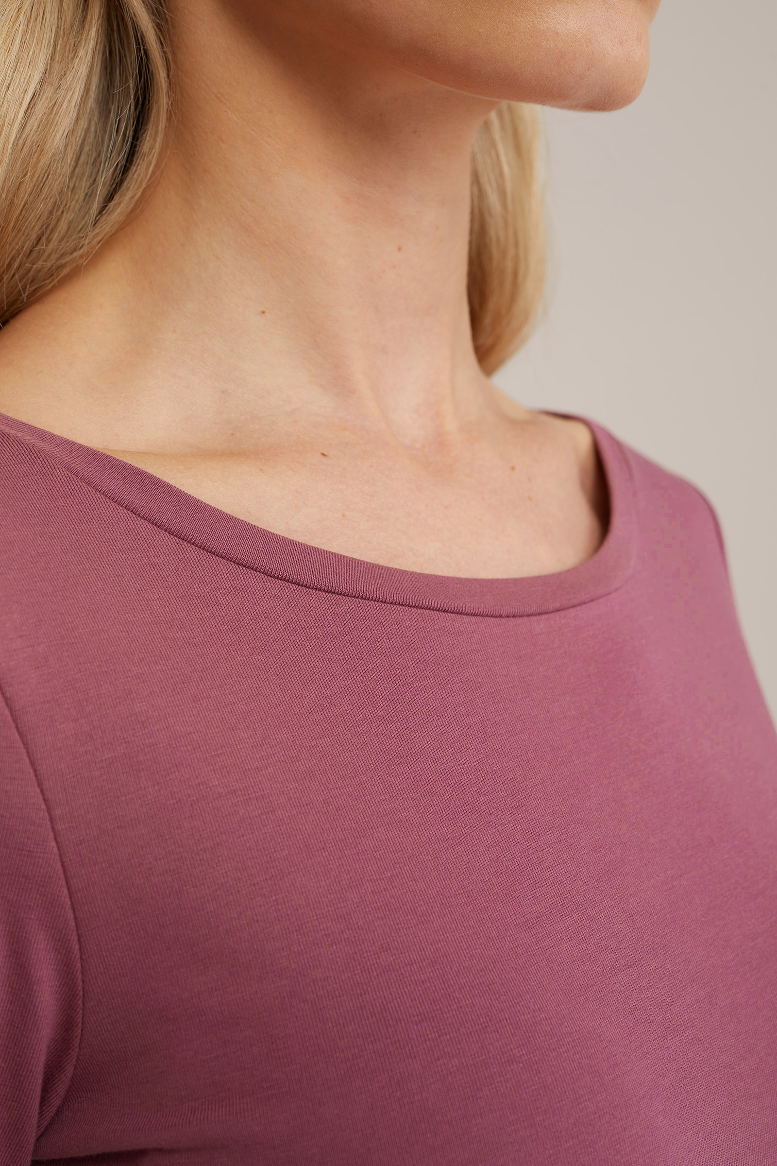T-shirt met driekwart mouwen WE Fashion Oudroze