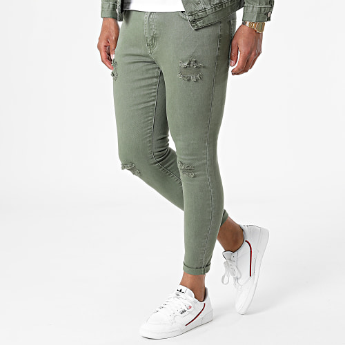 Ensemble Veste Et Jean Super Slim VJ318 Vert Kaki