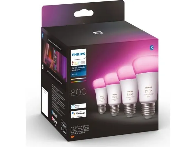 Philips Hue White Color Ambiance - E27 pærer - 4-pak