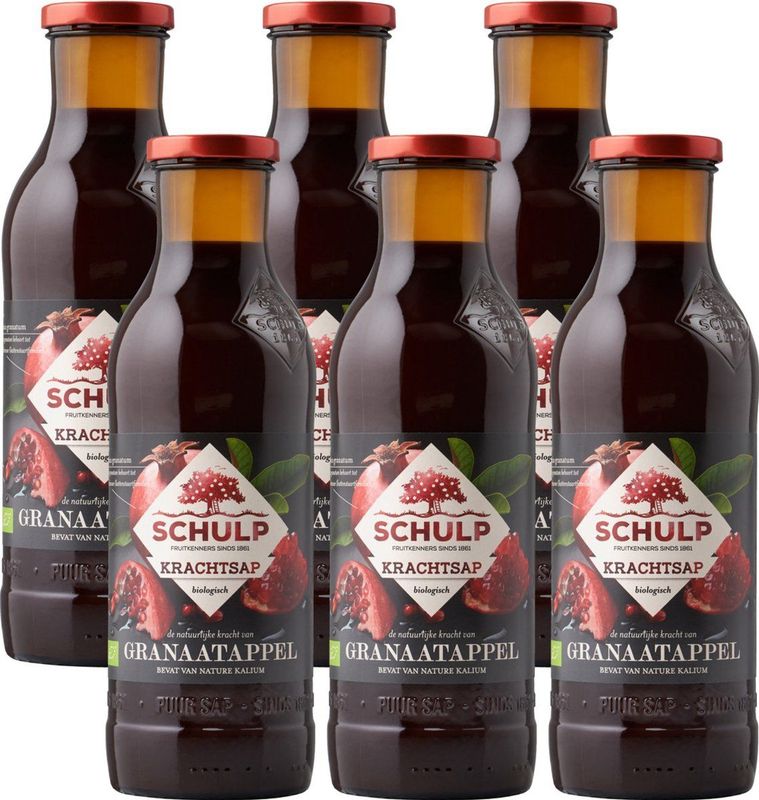 Schulp - Granaatappelsap Puur - Biologisch - 6 x 0,75 liter