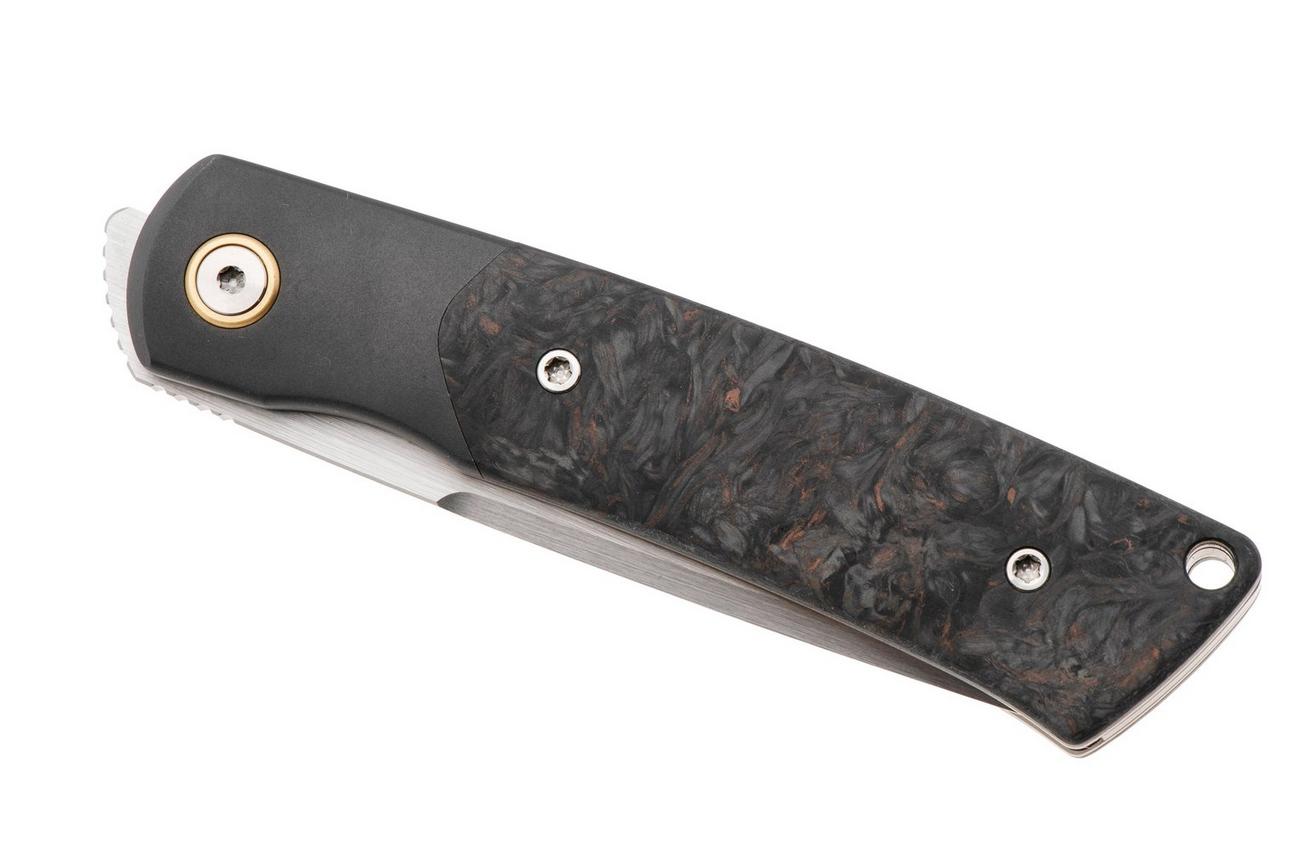 Reate Tribute Satin M390, Titanium FatCarbon Dark Matter Copper, zakmes, Jack Chen design