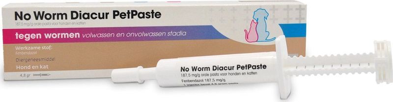 No Worm Diacur Petpaste Ontworming Pasta Hond 4,8 ml