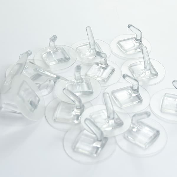 INF 12 pakke transparente selvklebende kroker, sterke veggkroker