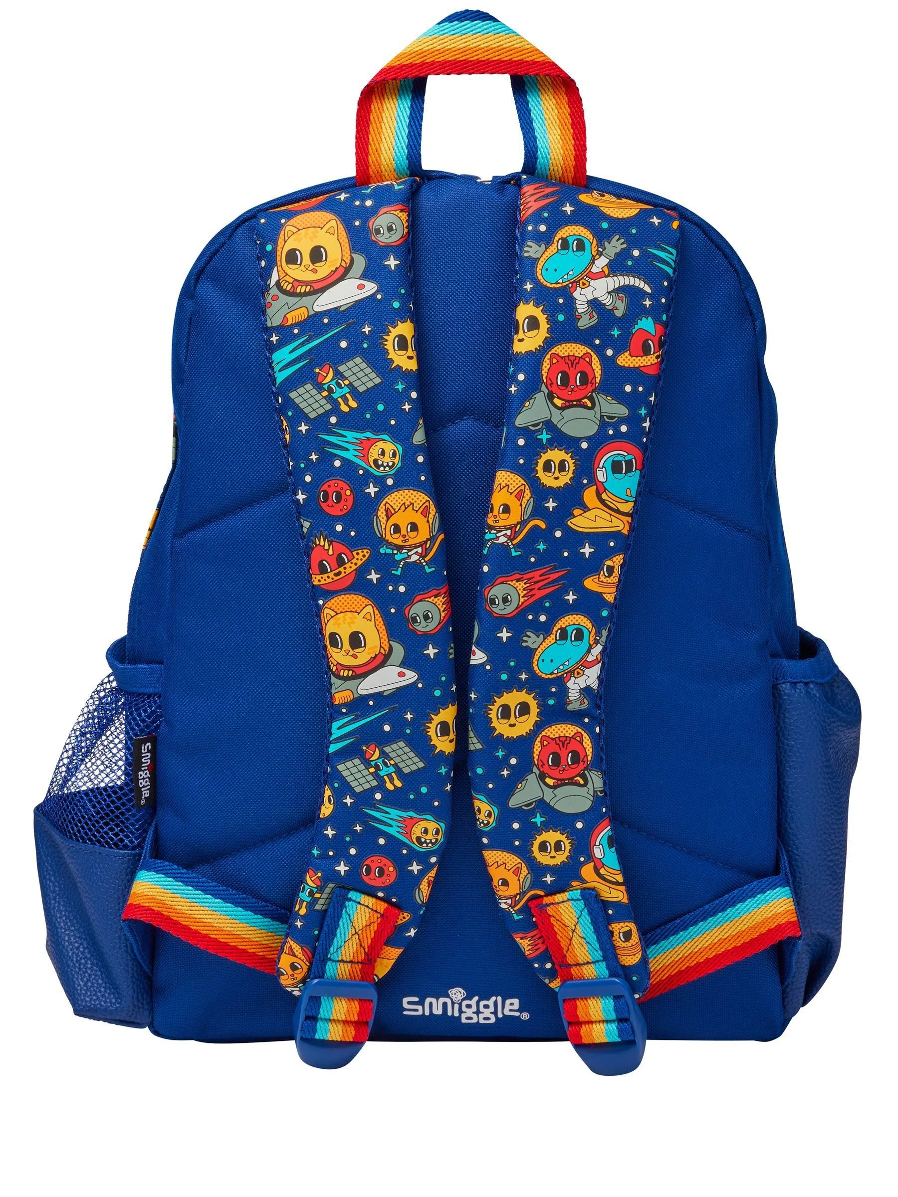 Navy Blue. - Smiggle Ready Set Go Junior rugzak met figuurtjes