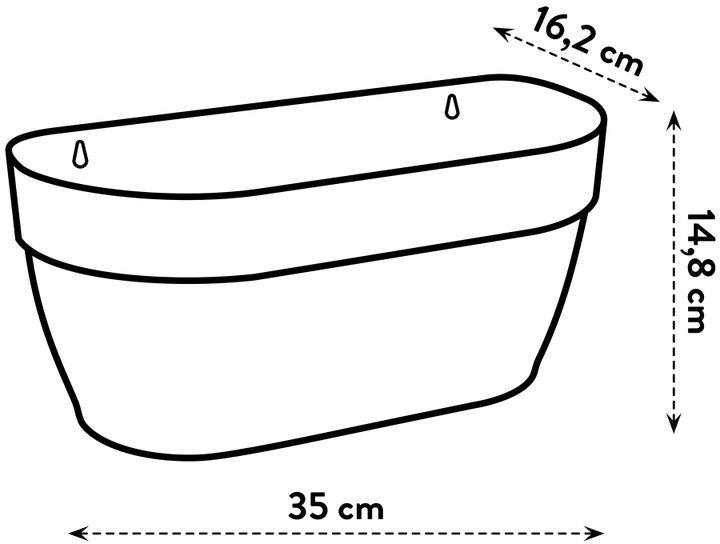 Elho muur plantenbak Vibia Campana groen 35 x 16,2 x 14,8 cm