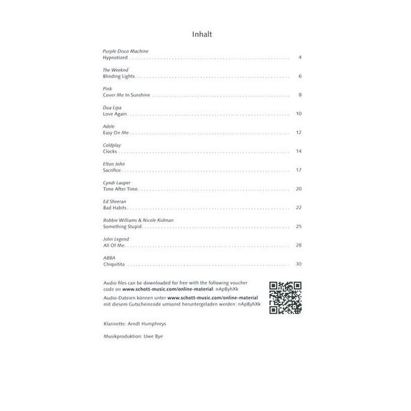 Schott Pop For Clarinet 4