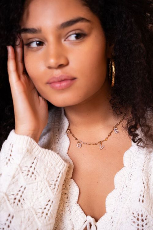 Ketting met love letters & strass