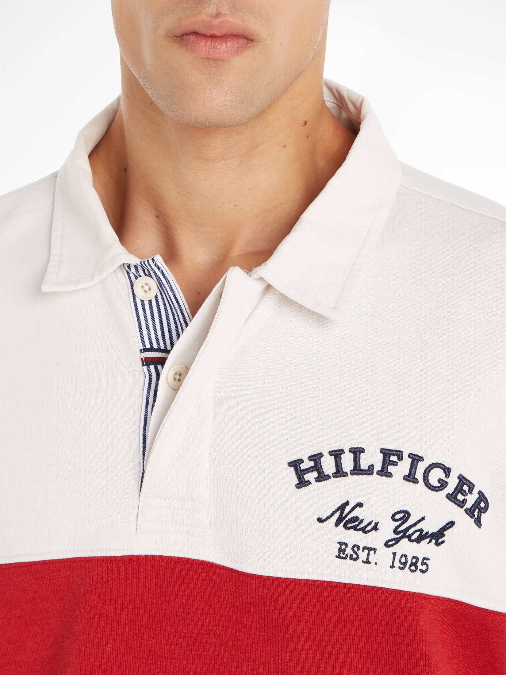 Tommy Hilfiger| Herren Rugby-Poloshirt STRIPE PREP langärmelig