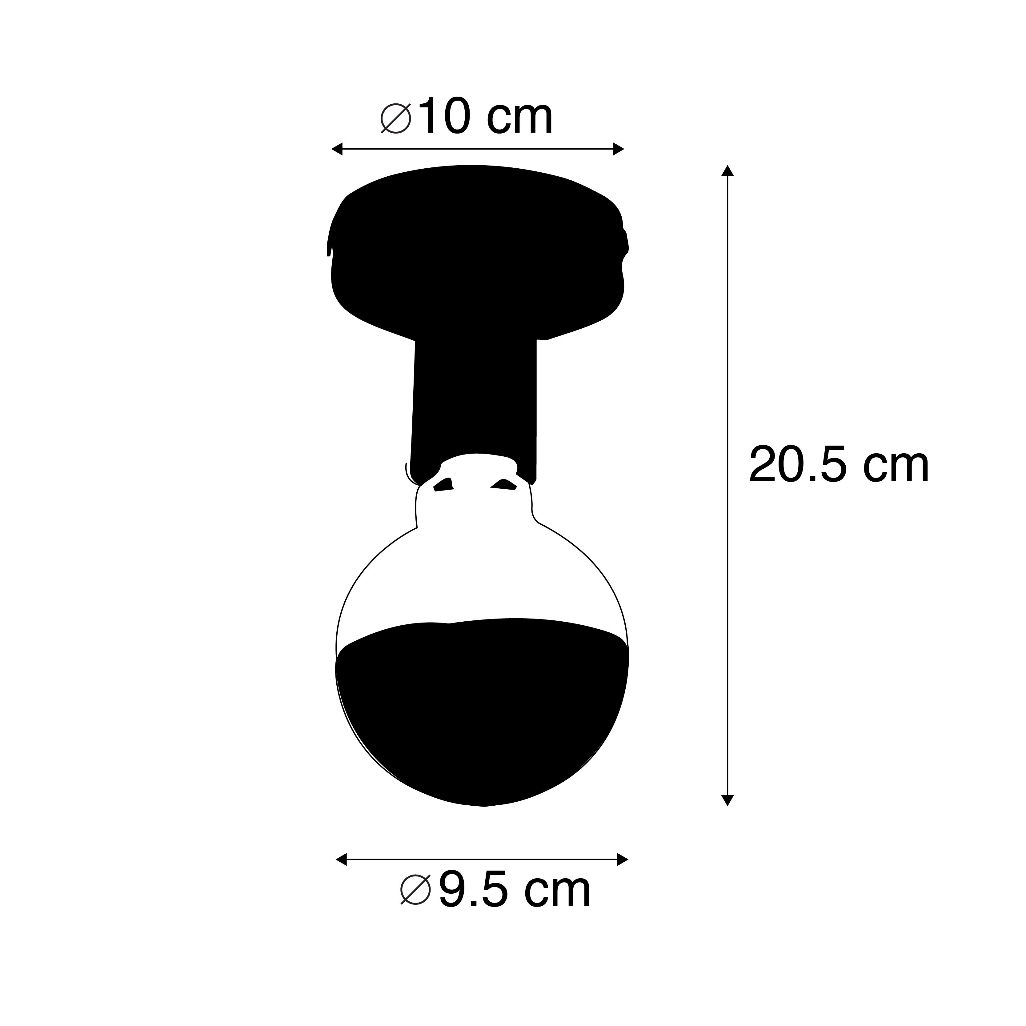 Design plafondlamp zwart met G95 kopspiegel zwart - Facil