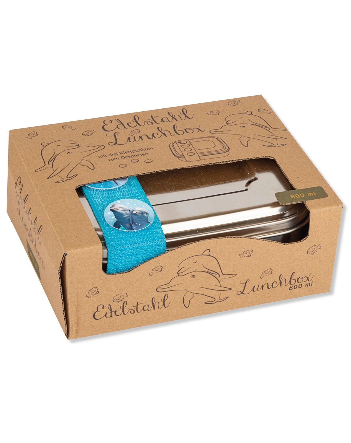 Edelstahl-Lunchbox TAPIRELLA - DELFIN (15,5x11,5x6)