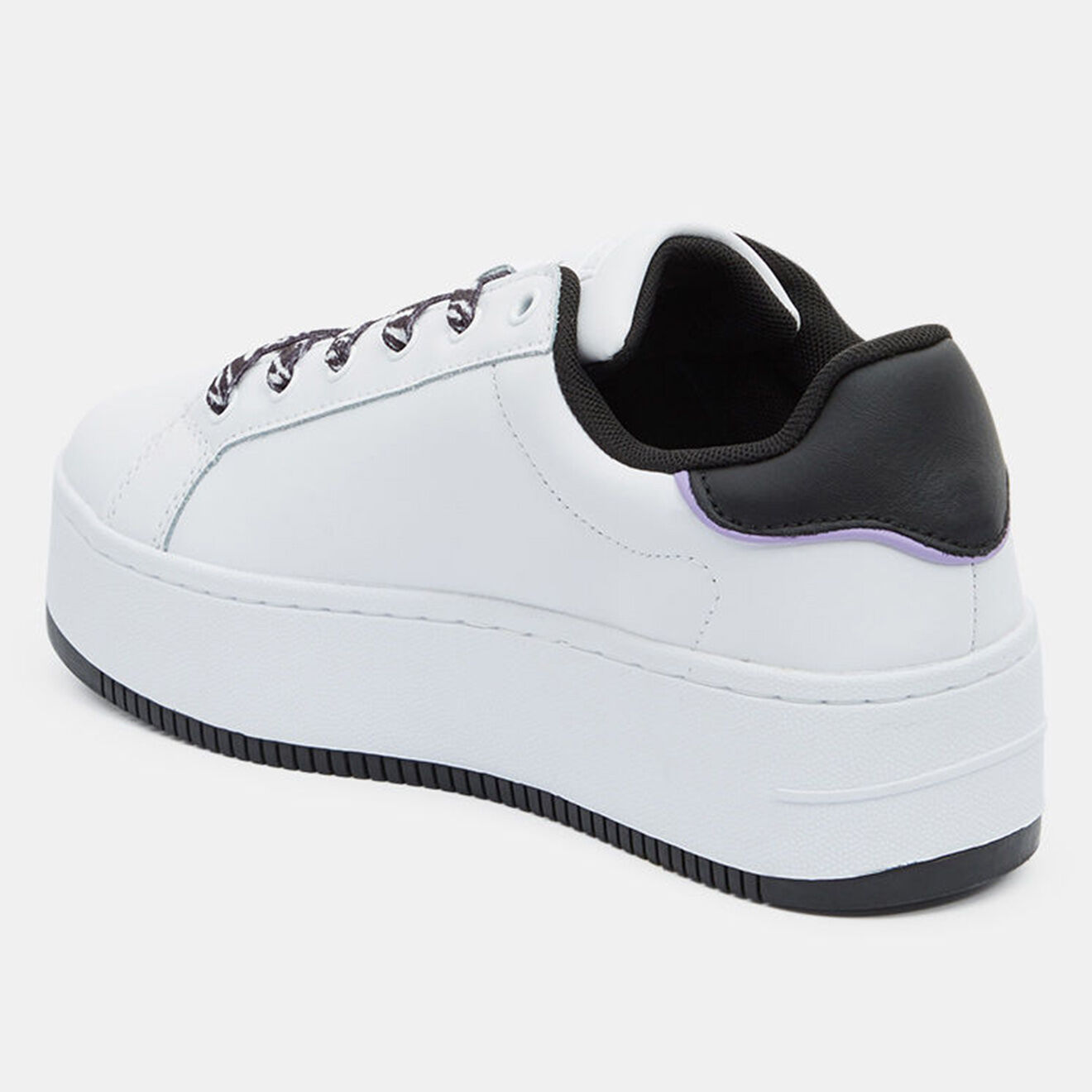 Tommy Jeans Baskets en Cuir Flatform Animal blanches