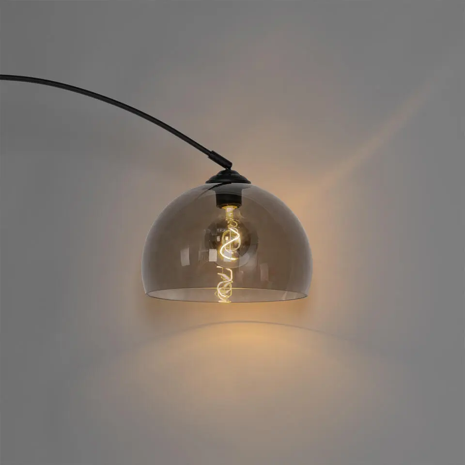 Qazqa booglampen arc zwart e27