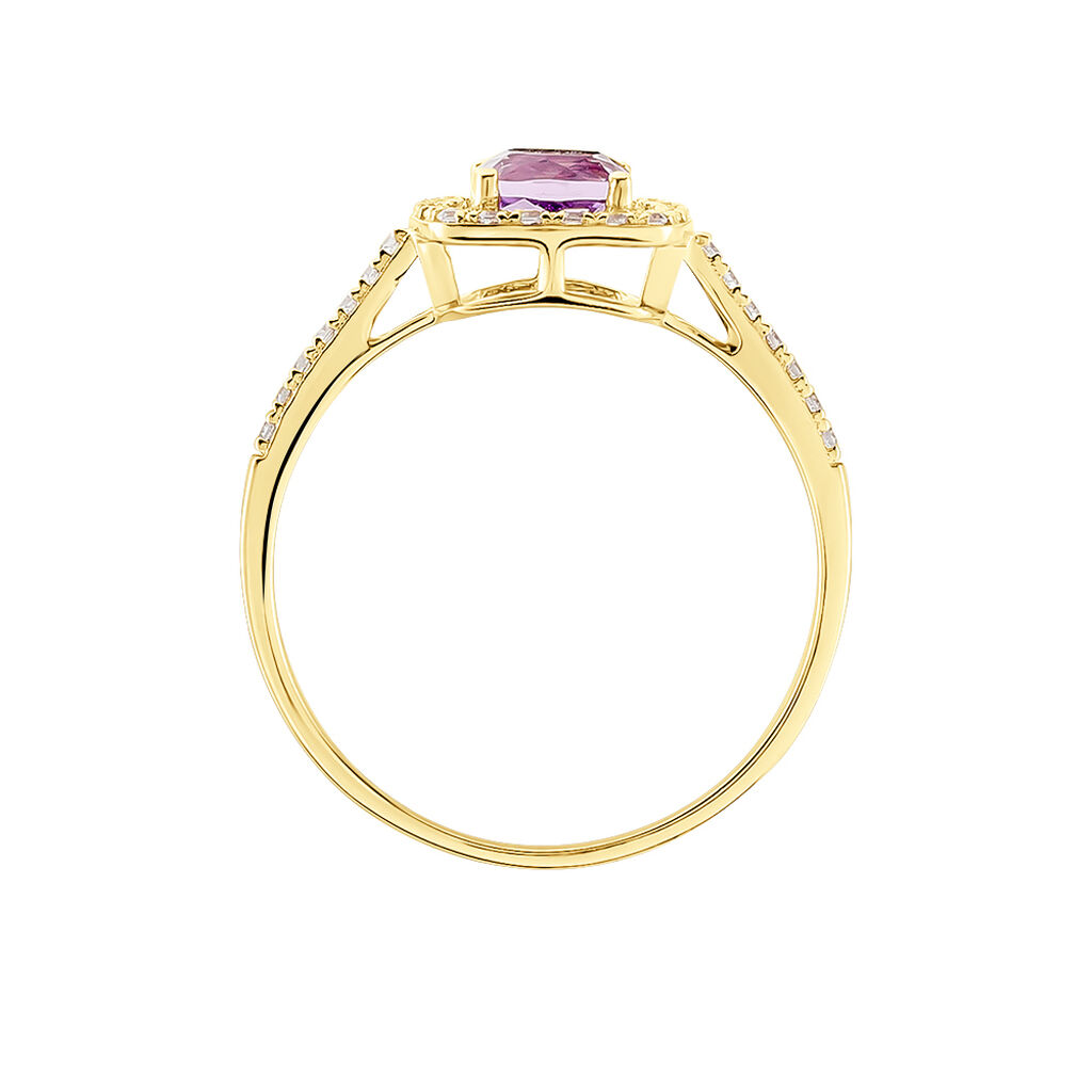 Bague Adrienna Or Jaune Améthyste Oxyde De Zirconium