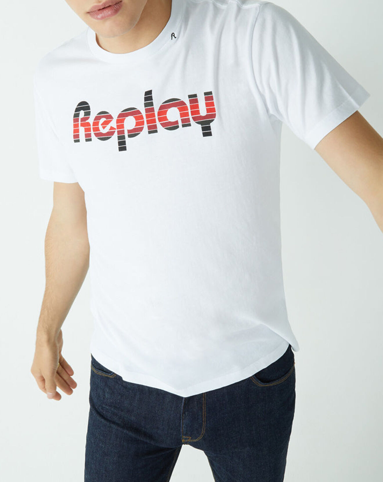 Replay T-Shirt Logo blanc