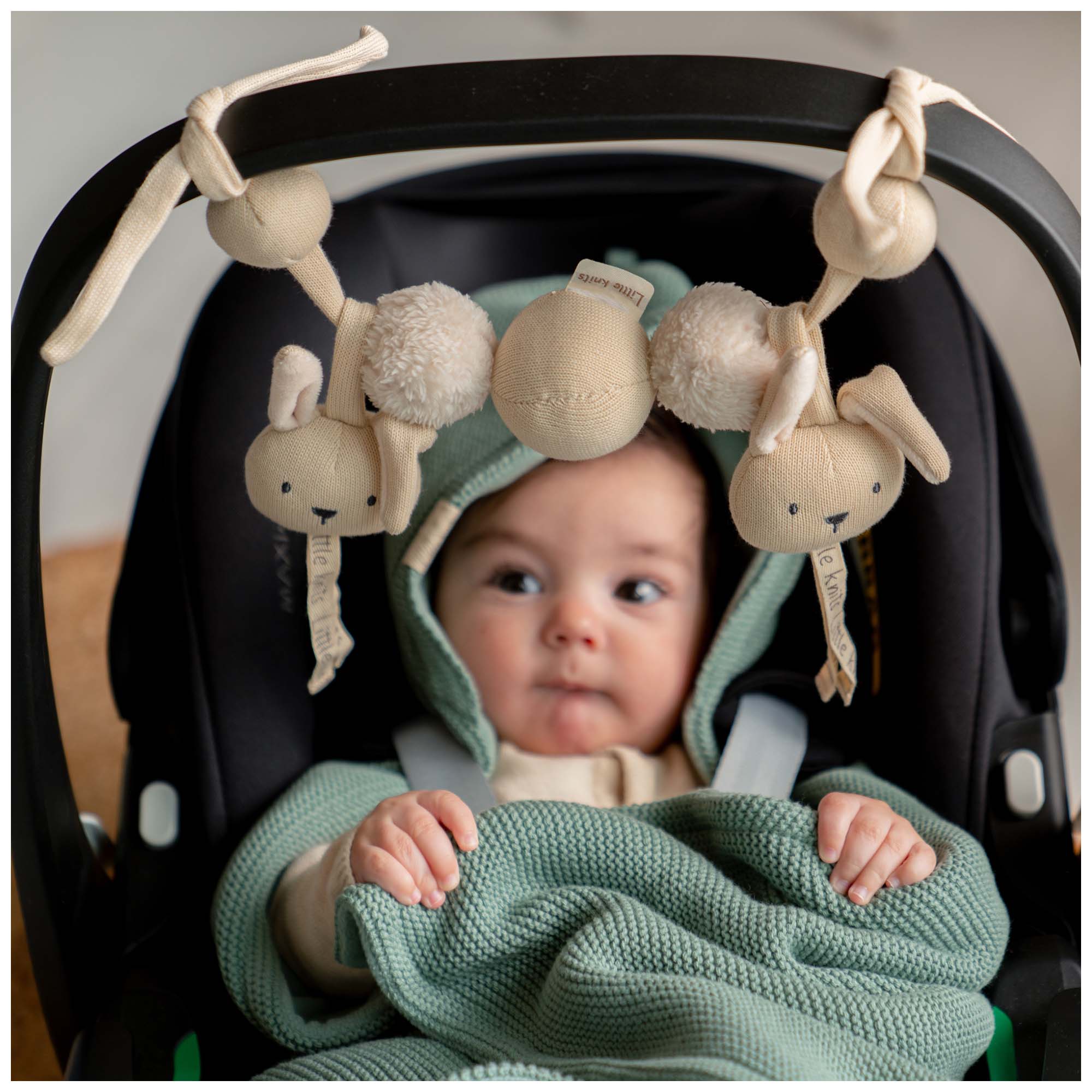 Prénatal wagenspanner Little Knits Ecru Melange