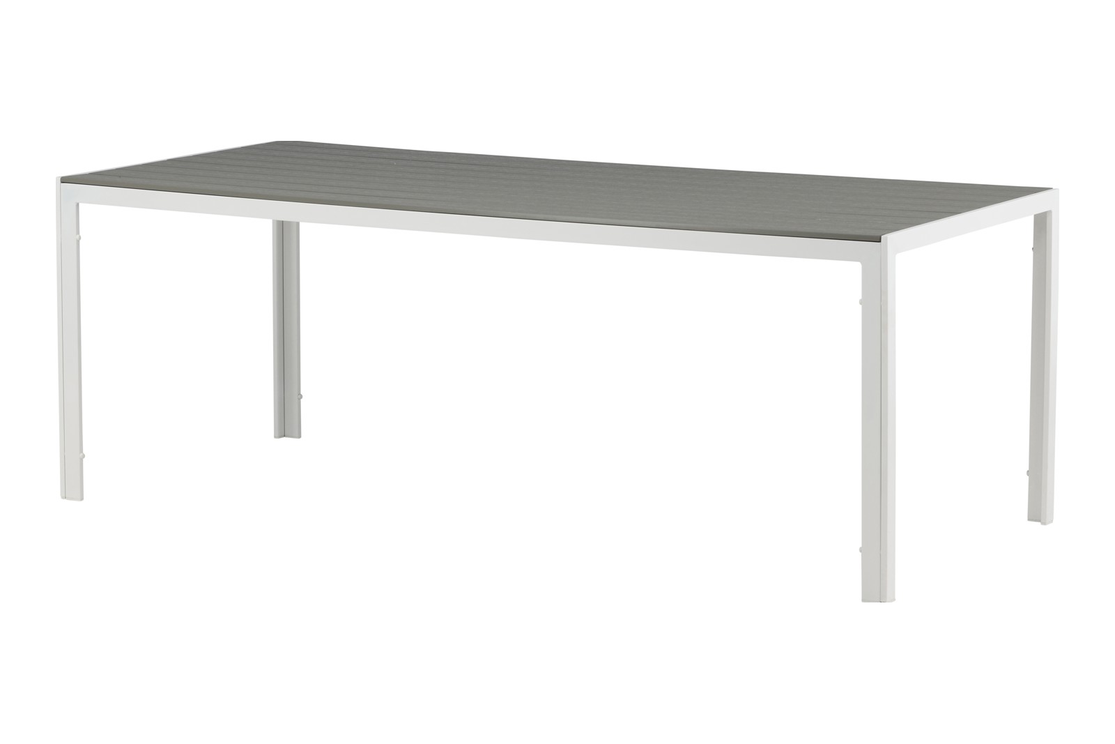 Break spisebord Hvitlakkert hagebord med understell av aluminium og bordplate i polywood.
