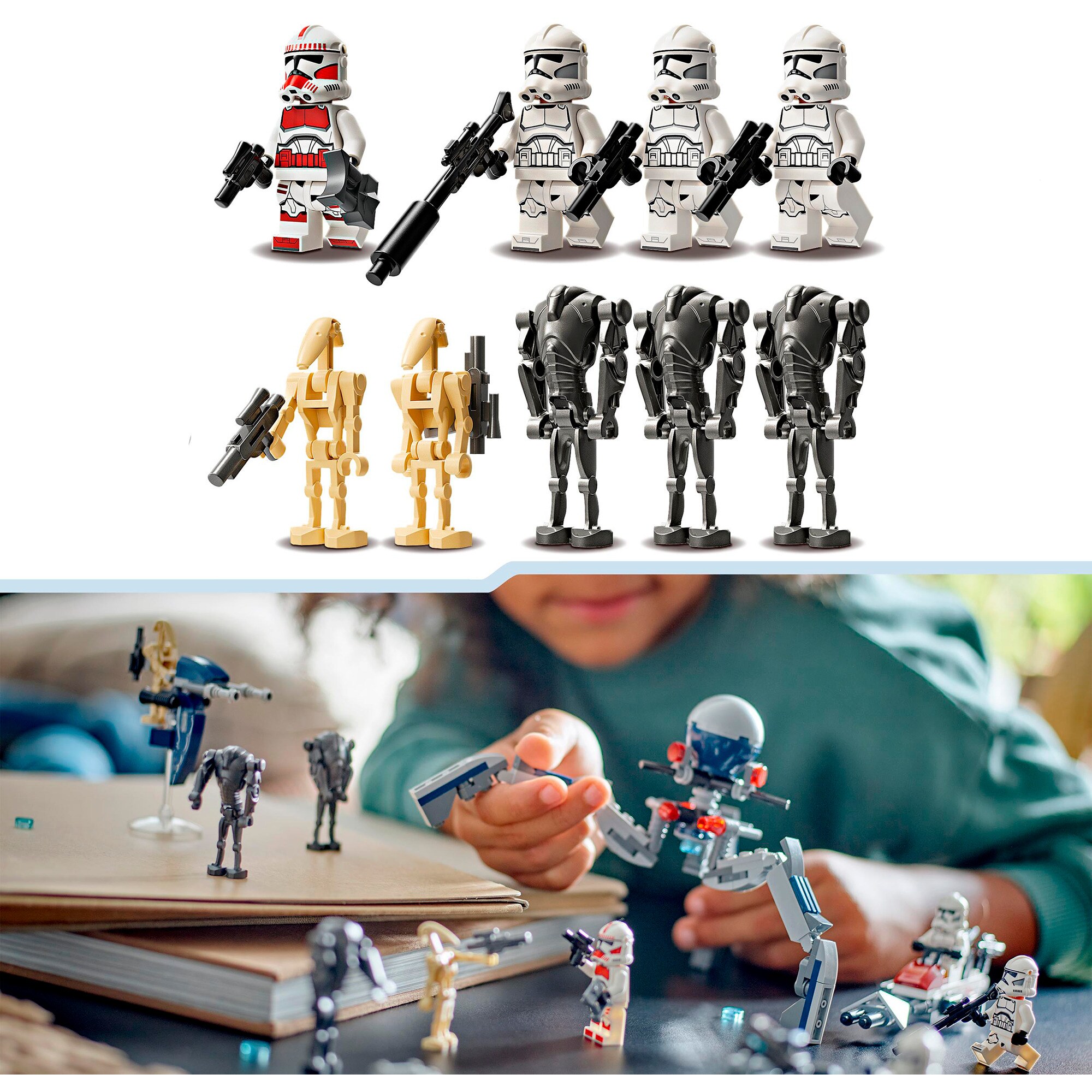 LEGO Konstruktionsspielzeug LEGO Star Wars Clone Trooper & Battle Droid Battle Pack