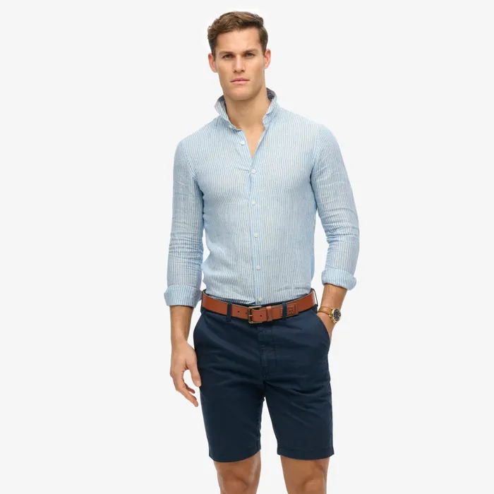 Superdry Vacation Linen LS Overhemd Heren
