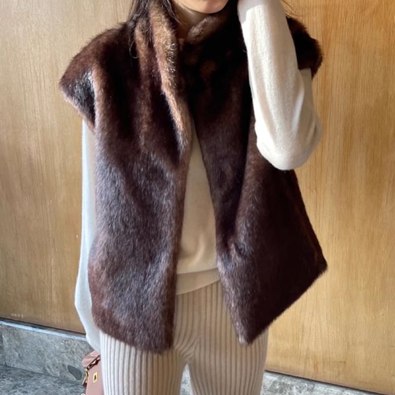 Coris - Effen imitatiebont vest