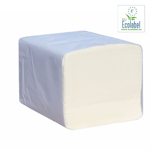 Papier toilette paquet 200 feuilles Ecolabel Paredes blanc 10,3 x 17 cm