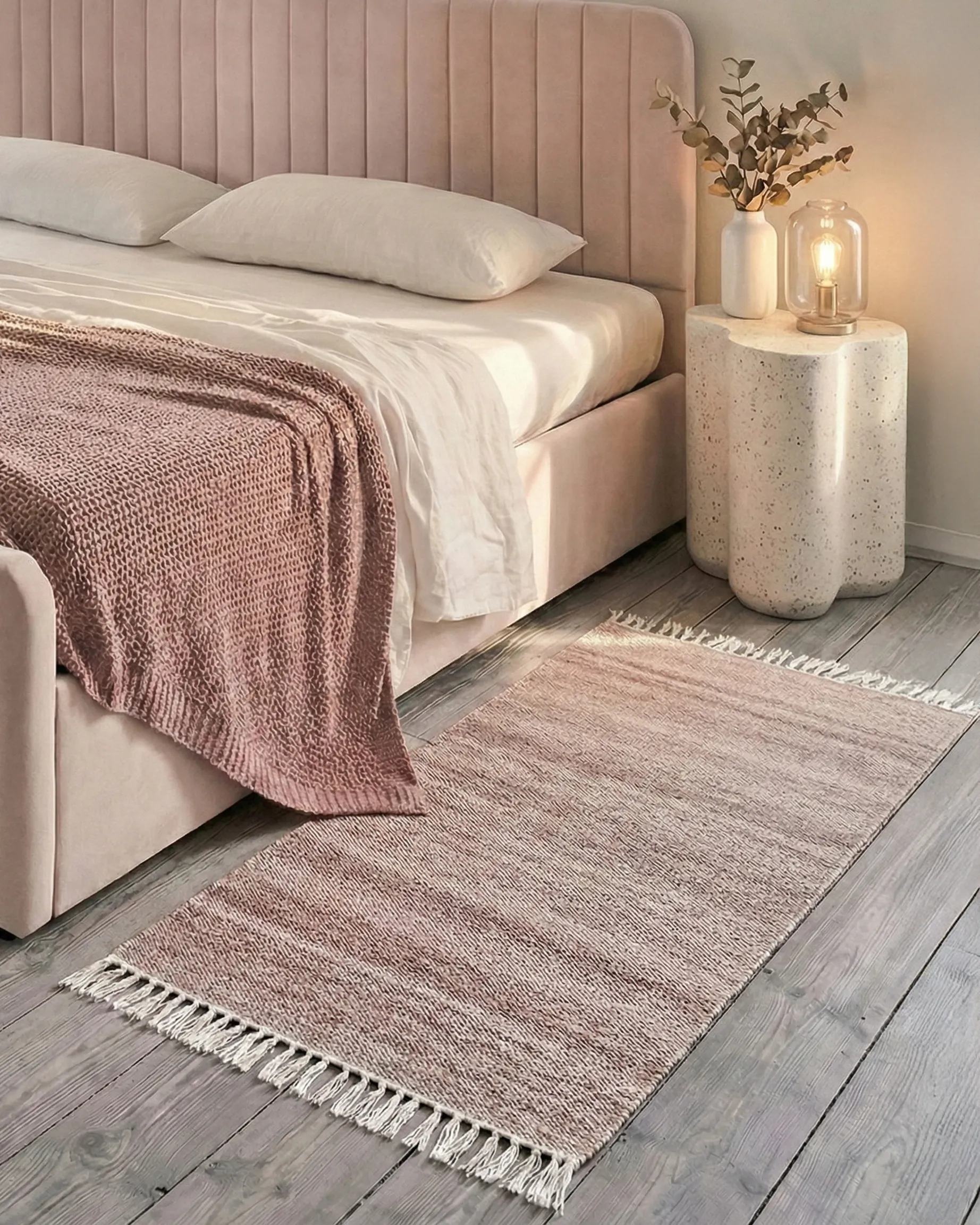 Vloerkleed MALHIA Lichtrood 80 x 150 cm