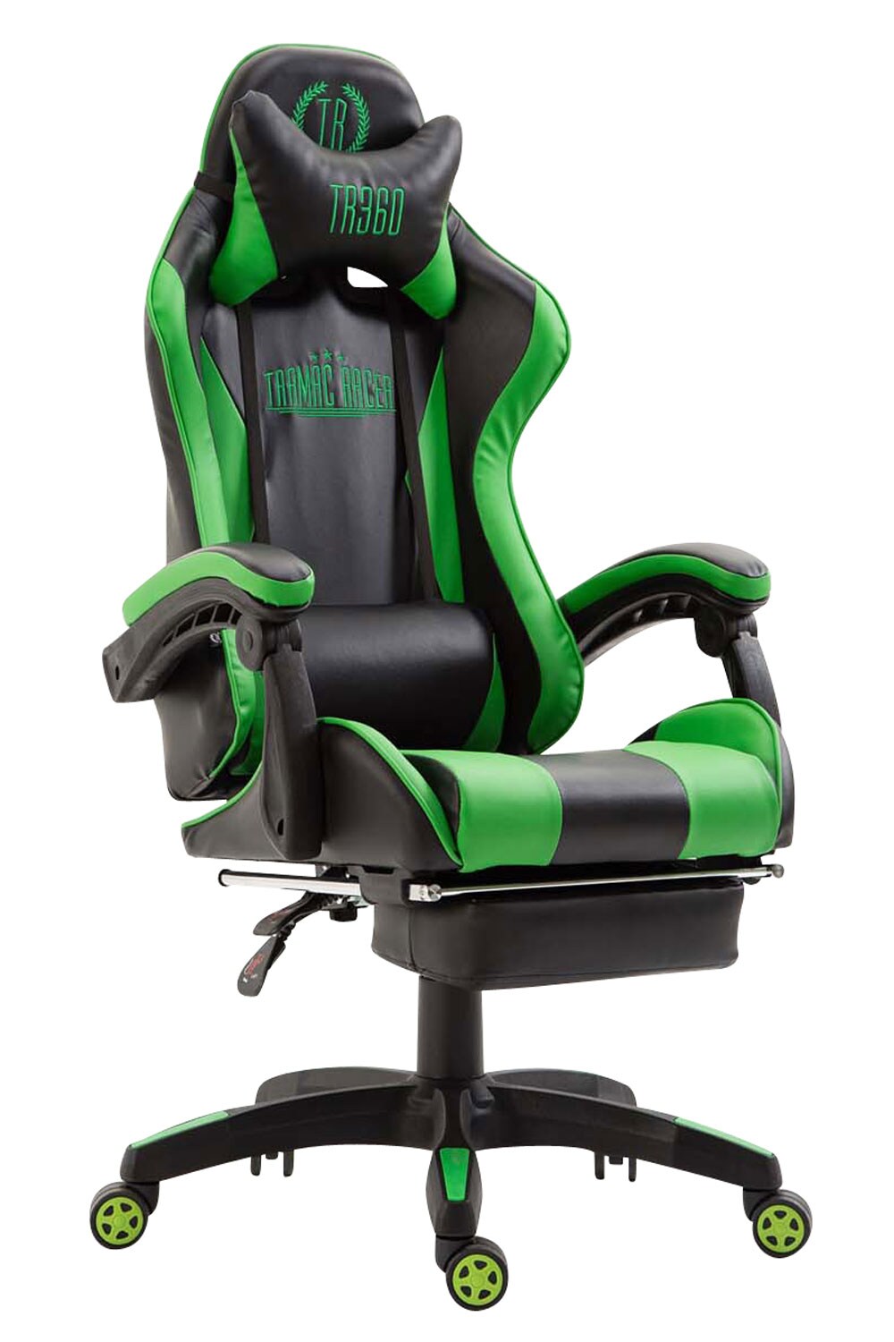 CLP Gaming Bürostuhl IGNITE mit Kunstlederbezug I Schreibtischstuhl mit Armlehnen I verstellbarer Drehstuhl im sportlichen Design