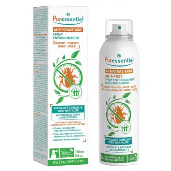 Spray antiparasitário sanitizante Puressentiel para têxteis 150ml