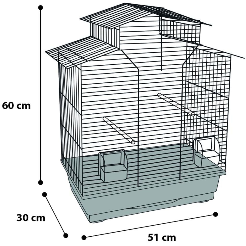 Cage à oiseaux numfor 1 cuivre 51x30x60 cm