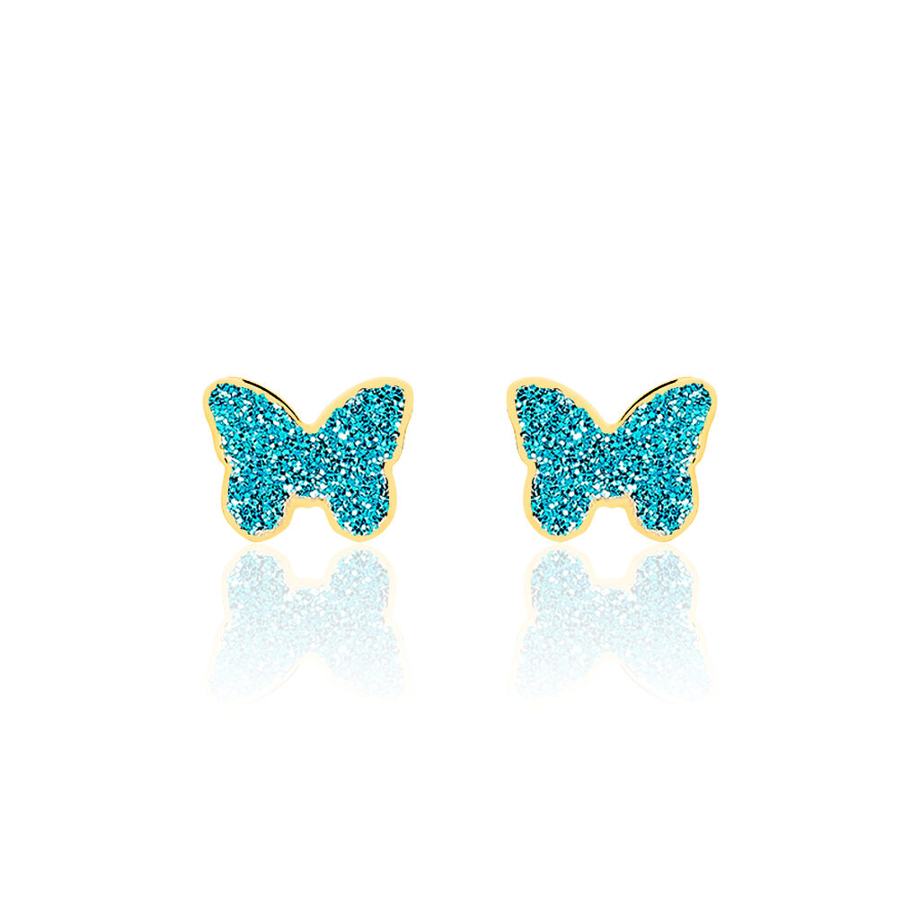Boucles D'oreilles Puces Solena Papillon Or Jaune