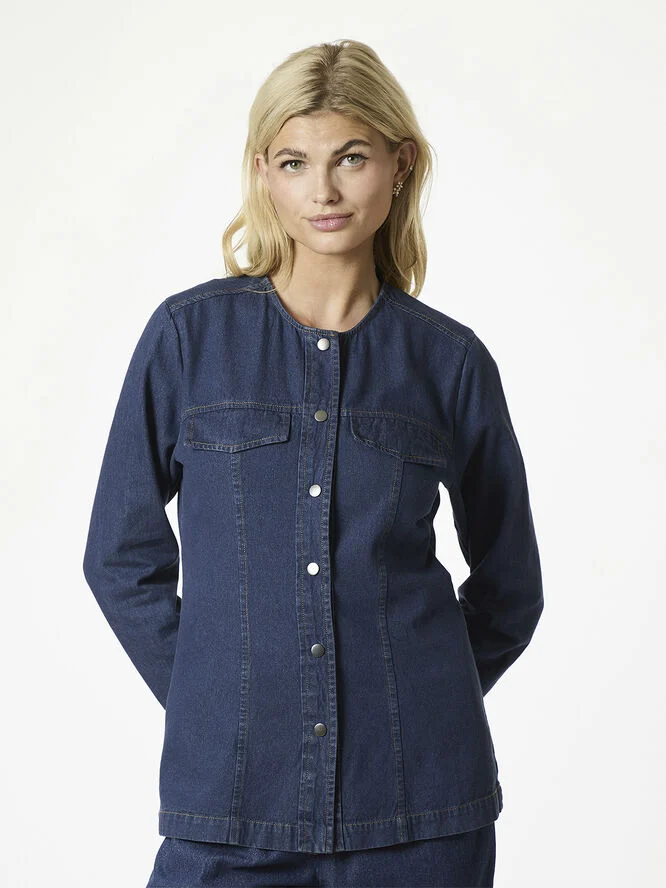 Neo Noir Annie Denim Blouse Dark blue