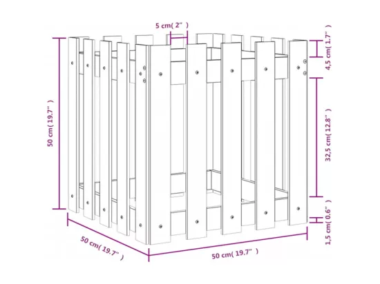 Jardinière bac lit surélevé blanche 50 x 50 x 50 cm 02_0038100