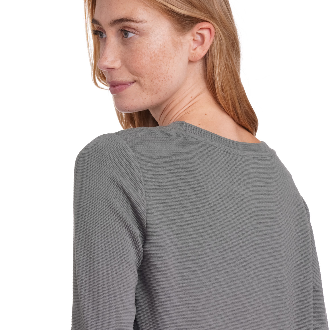 Gina Benotti Damen Langarmshirt in strukturierter Qualität grau