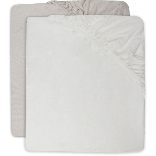Jollein Ledikanthoeslaken Jersey 60 x 120 cm Ivory/Nougat 2-pack