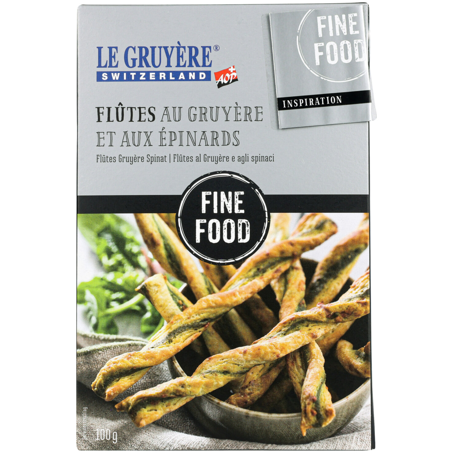 Fine Food Flûtes Gruyére & Spinat