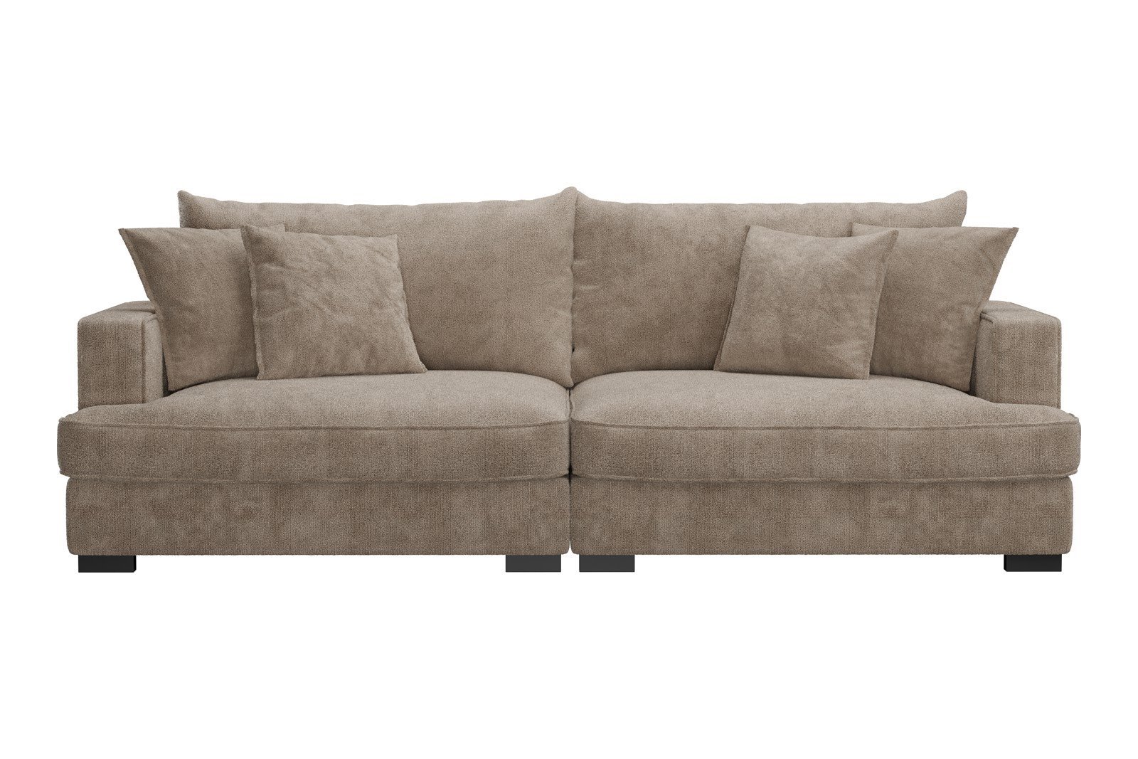 Rossi 3-seter sofa Tekstil Genesis 4 Beige, arm A med sorte ben. Std. Komfort.