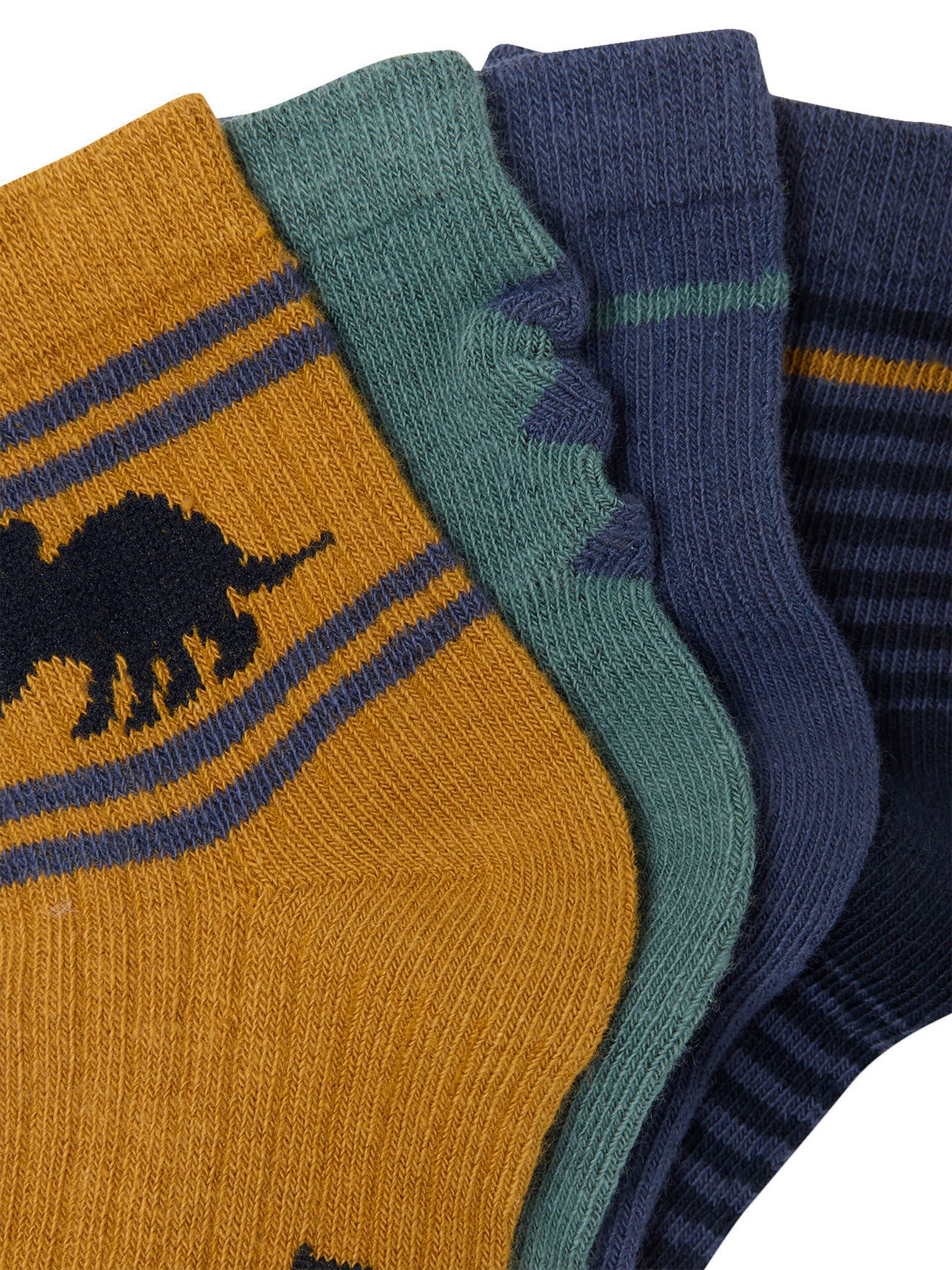 Vertbaudet 4er-Pack Jungen Socken mit Dinosauriern marine