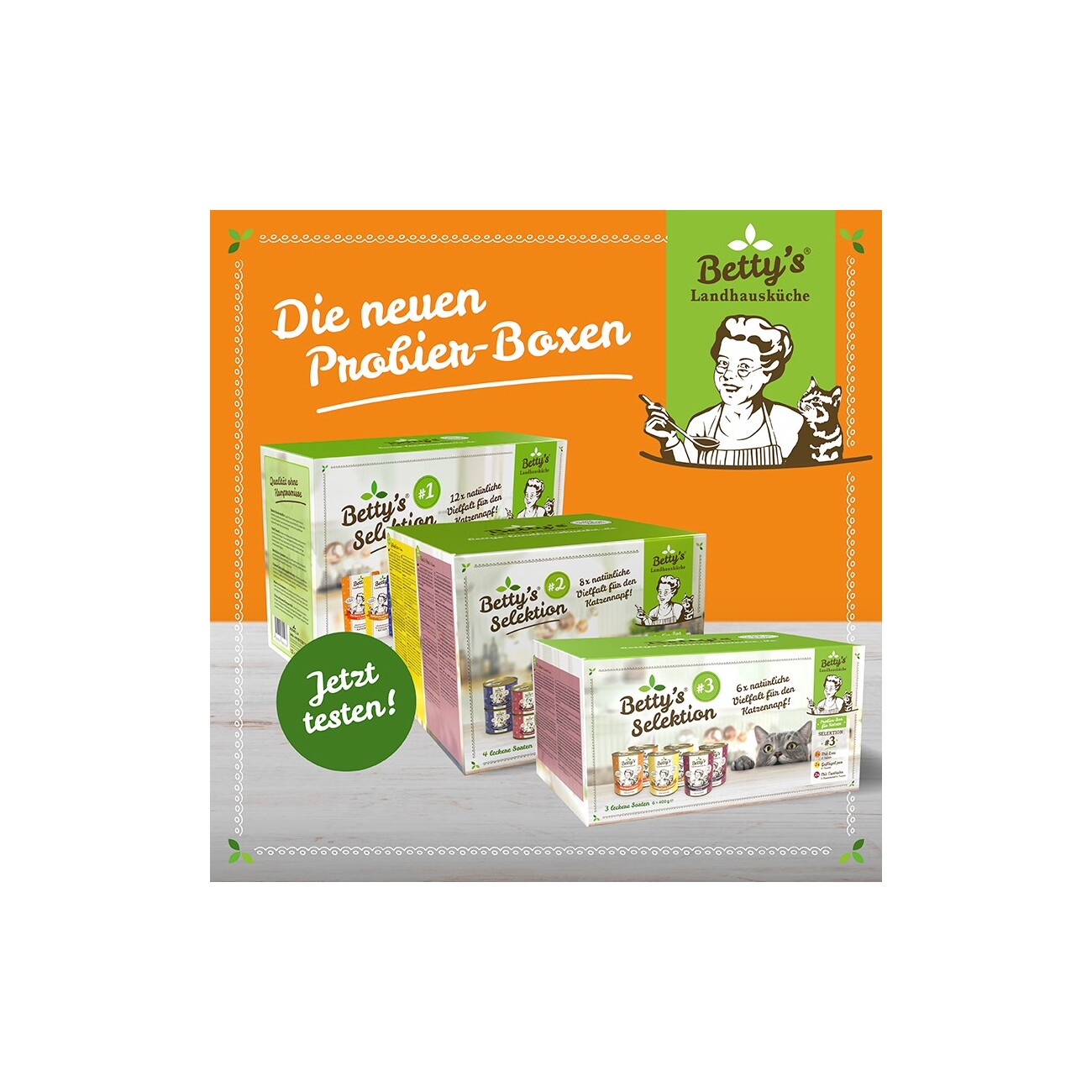 Betty's Landhausküche Selektion Nr.3 6 x 400g Dose für Katze