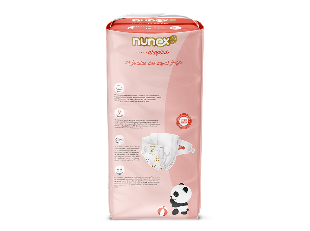 FRALDA NUNEX DROPLINE T6 17-28KG 52UN