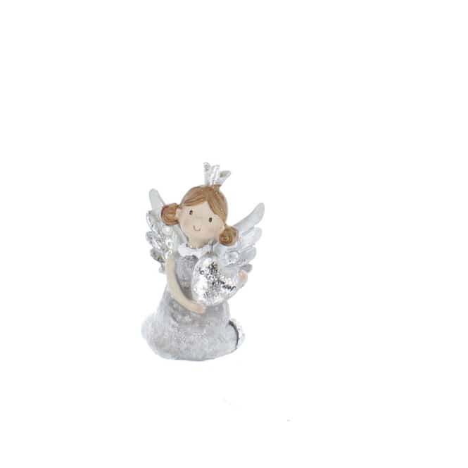 Schutzengel mit Herz - aus Polyresin - ca. 5,5 x 5,5 x 9 cm