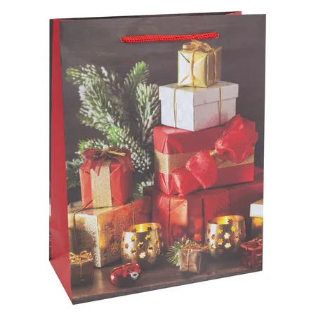 Idena Geschenktasche Weihnachten matt 23x18x8cm FSC-Mix, 1 Stück, 5-fach sortiert