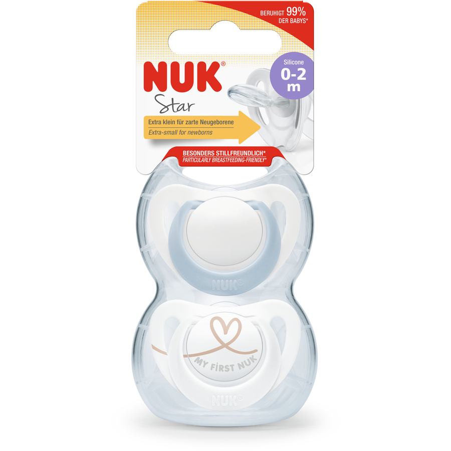 NUK Schnuller Star, Gr. 0 in blauweiß